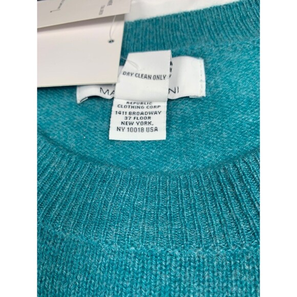 MAGASCHONI 100% Cashmere Sweater Womens Size L Teal Green Relaxed NWT - Picture 7 of 7